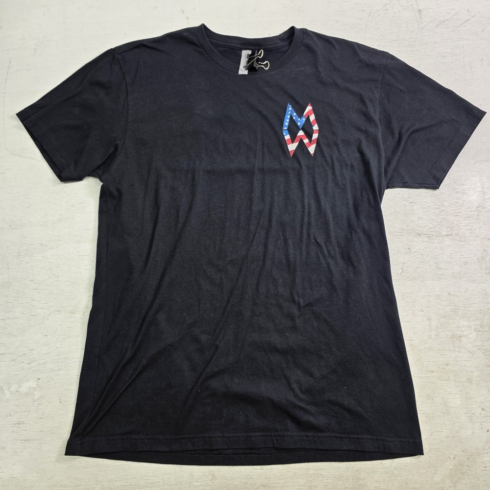 Morgan Wallen Dangerous USA Flag T-Shirt Men L Black Country Music Tour Merch VG